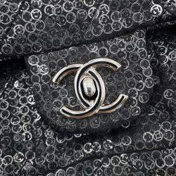 Pre Owned Chanel Chanel Matelasse Chain shoulder Bag Black Mesh Sequins