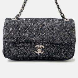Pre Owned Chanel Chanel Matelasse Chain shoulder Bag Black Mesh Sequins