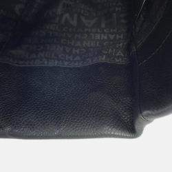 Pre Owned Chanel Chocolate Bar Tote Bag Black Caviar Leather