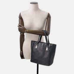 Pre Owned Chanel Chocolate Bar Tote Bag Black Caviar Leather