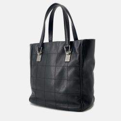 Pre Owned Chanel Chocolate Bar Tote Bag Black Caviar Leather