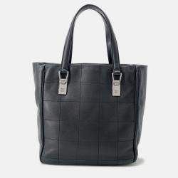 Pre Owned Chanel Chocolate Bar Tote Bag Black Caviar Leather