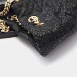 Pre Owned Chanel Matelasse Chain Shoulder Tote Bag Leather Leather Black Cc