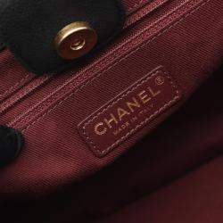 Pre Owned Chanel Matelasse Chain Shoulder Tote Bag Leather Leather Black Cc
