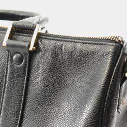 Pre Owned Chanel Jumbo Coco Mark Handbag Calfskin Leather Black