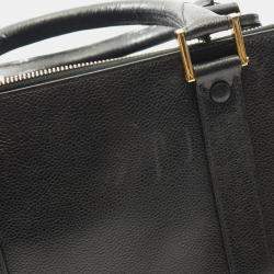 Pre Owned Chanel Jumbo Coco Mark Handbag Calfskin Leather Black