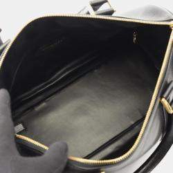 Pre Owned Chanel Jumbo Coco Mark Handbag Calfskin Leather Black