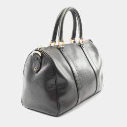 Pre Owned Chanel Jumbo Coco Mark Handbag Calfskin Leather Black