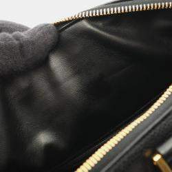 Pre Owned Chanel Jumbo Coco Mark Handbag Calfskin Leather Black