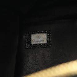 Pre Owned Chanel Jumbo Coco Mark Handbag Calfskin Leather Black