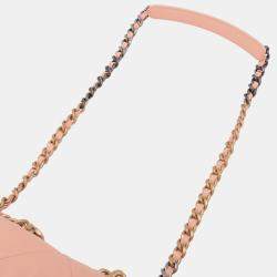 Pre Owned Chanel Pink Medium Lambskin 19 Flap