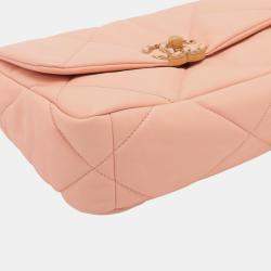 Pre Owned Chanel Pink Medium Lambskin 19 Flap