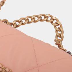 Pre Owned Chanel Pink Medium Lambskin 19 Flap