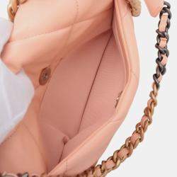 Pre Owned Chanel Pink Medium Lambskin 19 Flap