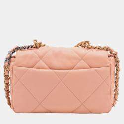 Pre Owned Chanel Pink Medium Lambskin 19 Flap