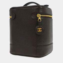Pre Owned Chanel Brown Calfskin Timeless Vanity Handbag
