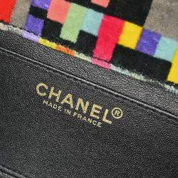 Pre Owned Chanel Black Velvet Mademoiselle Lock CC Handbag