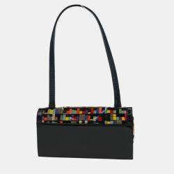 Pre Owned Chanel Black Velvet Mademoiselle Lock CC Handbag