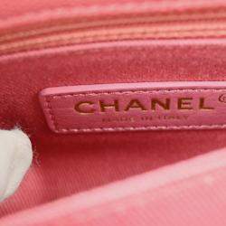 Pre Owned Chanel Pink Calfskin Coco Handle XS 2way Handbag