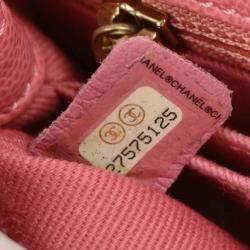 Pre Owned Chanel Pink Calfskin Coco Handle XS 2way Handbag