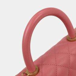 Pre Owned Chanel Pink Calfskin Coco Handle XS 2way Handbag