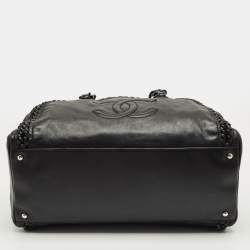 Pre Owned Chanel Black Leather Large Luxe Ligne Bowler Bag