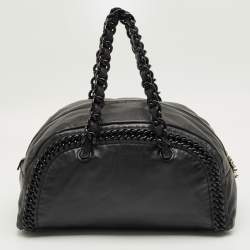 Pre Owned Chanel Black Leather Large Luxe Ligne Bowler Bag