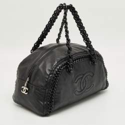 Pre Owned Chanel Black Leather Large Luxe Ligne Bowler Bag