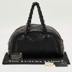 Pre Owned Chanel Black Leather Large Luxe Ligne Bowler Bag