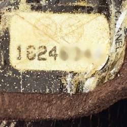 Pre Owned Chanel Metallic Grey Leather Clams Wallet On Chain