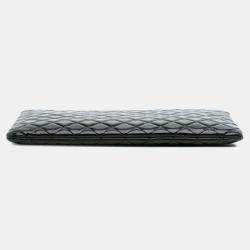 Pre Owned Chanel Black Large Quilted Patent O Case Clutch