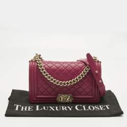 مملوكة مسبقًا Chanel Pink Quilted Leather Medium Boy Flap Bag