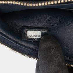 Pre Owned Chanel Navy Blue Quilted Velvet 31 Clutch