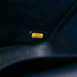 Pre Owned Chanel Navy Blue Jumbo Classic Caviar Double Flap