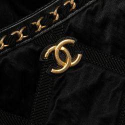 Pre Owned Chanel Black Nylon Grosgrain Lifestyle Foldable Tote
