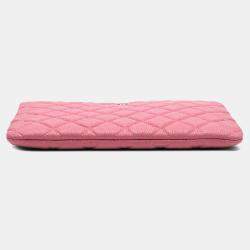 Pre Owned Chanel Pink Small Quilted Caviar O Case Clutch