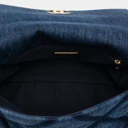 Pre Owned Chanel Blue Large Denim 19 Flap