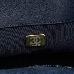 Pre Owned Chanel Blue Large Denim 19 Flap