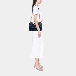 Pre Owned Chanel Blue Large Denim 19 Flap