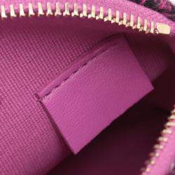 Pre Owned Chanel Pink CC Tweed Houndstooth Clutch On Chain