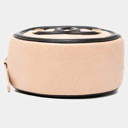 Pre Owned Chanel Beige Caviar CC Filigree Round Crossbody