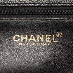 Pre Owned Chanel Black CC Caviar Turn Lock Tote