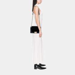 Pre Owned Chanel Black Old Medium Shearling Boy Flap