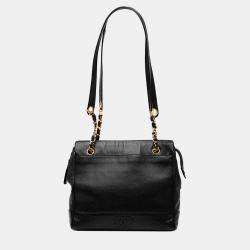 Pre Owned Chanel Black Triple CC Caviar Shoulder Bag