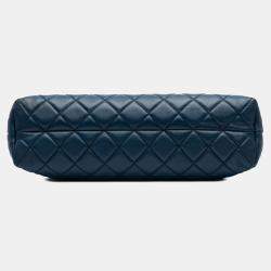 Pre Owned Chanel Blue CC Quilted Lambskin Urban Delight Tote