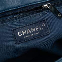 Pre Owned Chanel Blue CC Quilted Lambskin Urban Delight Tote