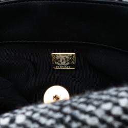 Pre Owned Chanel Grey Large Tweed 19 Flap