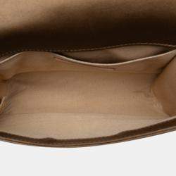 Pre Owned Chanel Brown Small Quilted Metallic Calfskin Boy Flap