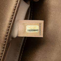 Pre Owned Chanel Brown Small Quilted Metallic Calfskin Boy Flap