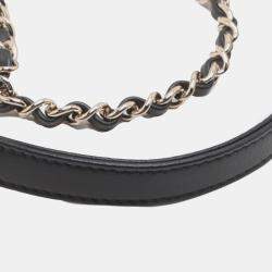 Pre Owned Chanel Black Lambskin Giant Crystal CC Camera Bag